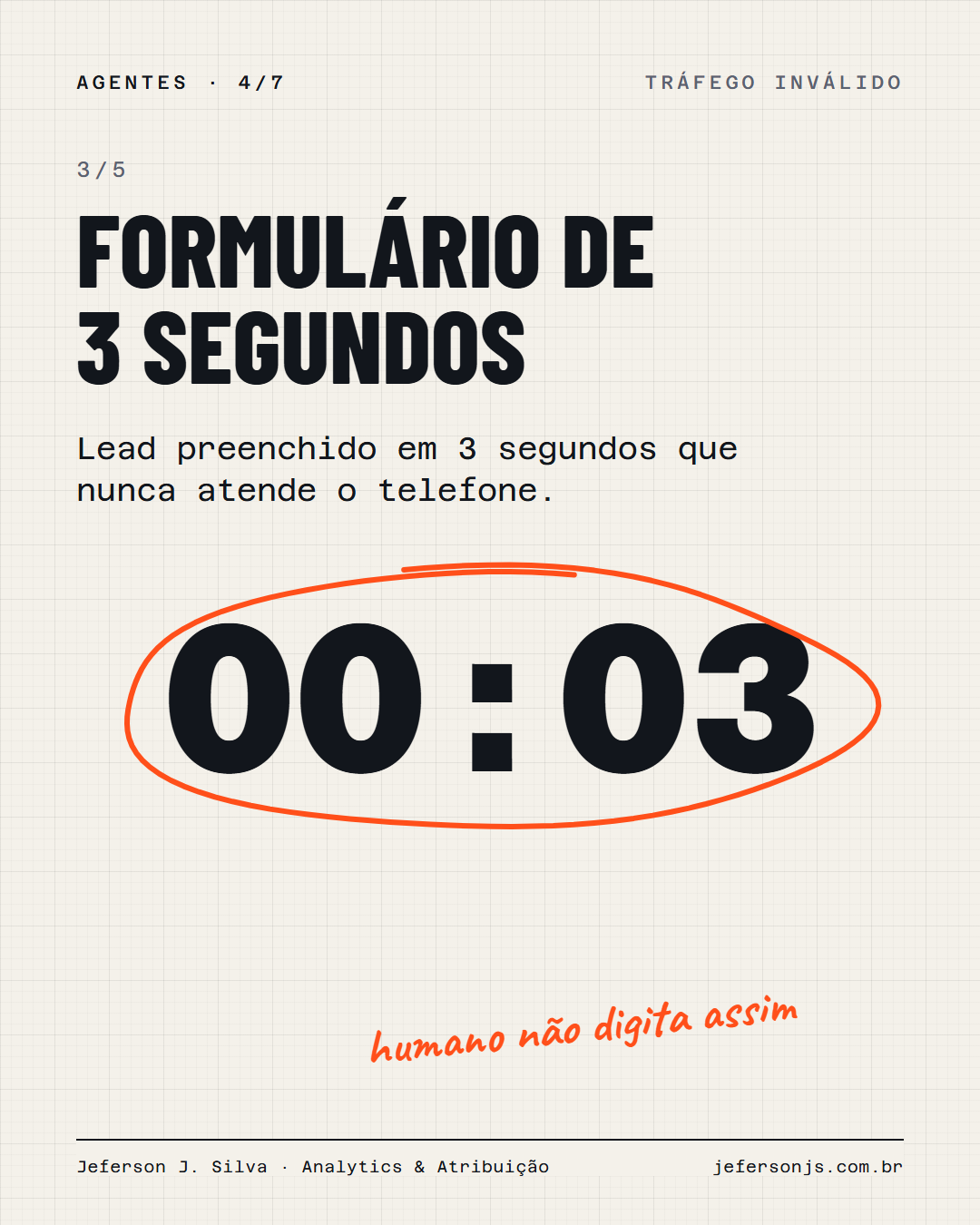 Sinal 3: formulário preenchido em 3 segundos